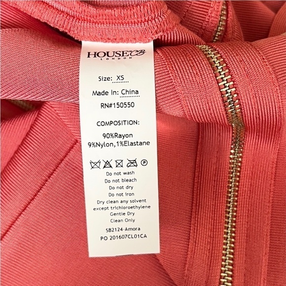 NWT HOUSE OF CB Coral Zipper Detail Bandage High Waist Bodycon‎ Pencil Skirt XS - Picture 6 of 6